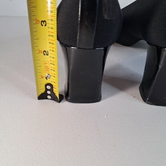 Stuart Weitzman Black Slip-On Block Heel Pumps Size 8B - Picture 13 of 13